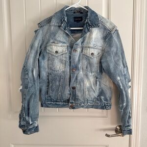 Calvin Klein Women’s Distressed Ripped Jean Jacket